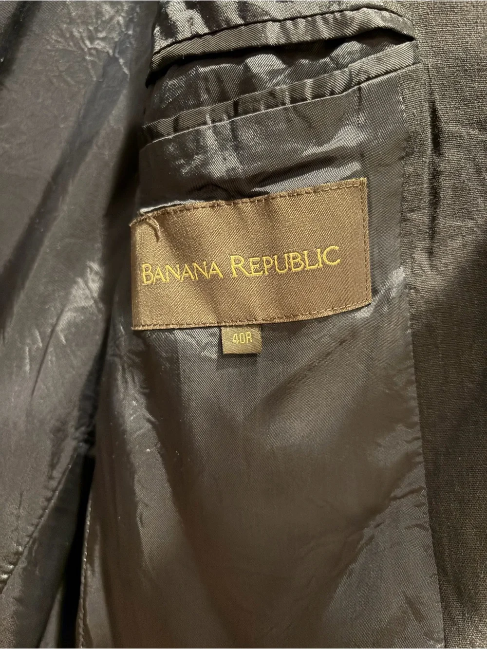 Banana Republic Men's Navy Linen Blazer Sport Coat Made In Italy vintage 40R